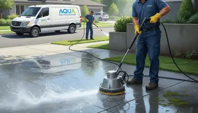 Concrete pressure cleaning in Indianapolis, IN for driveways, patios, and walkways with stain removal
