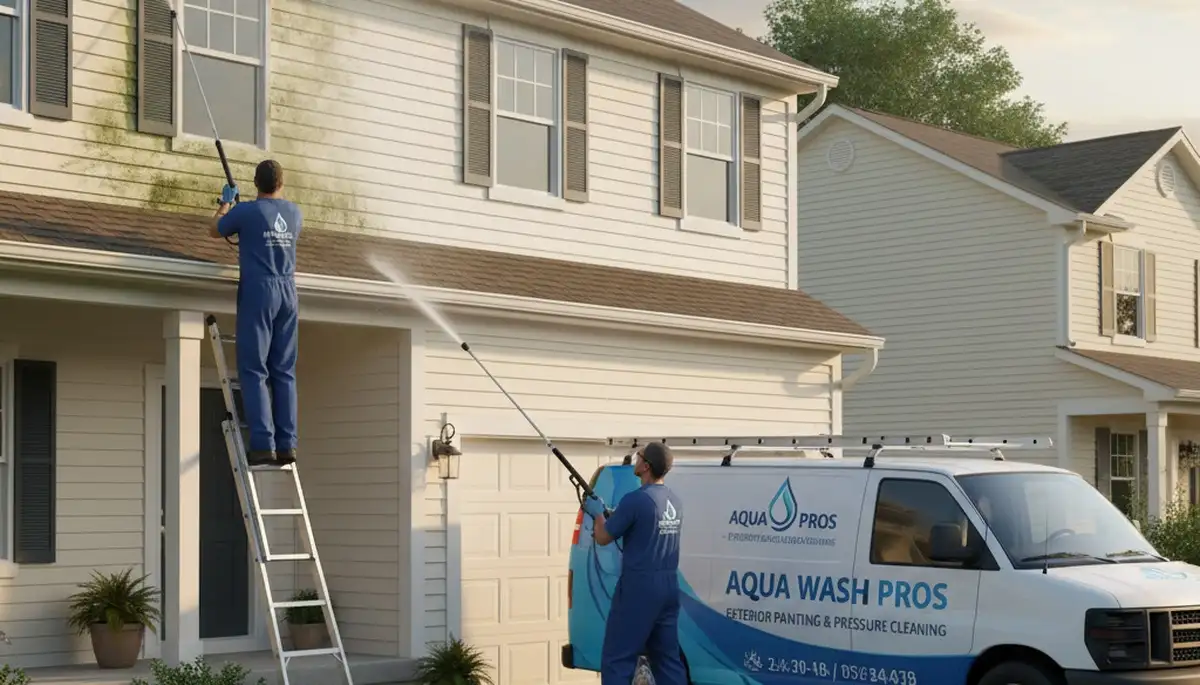 Vinyl siding pressure cleaning in Indianapolis, IN for mildew and dirt removal