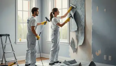 Wallpaper removal service in Indianapolis, IN preparing older plaster walls for paint